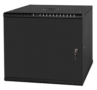 LEXI 19" nástěnný rozvaděč Basic 9U, šířka 520mm, hloubka 450mm, plechové dveře, bez zad, černý LX19-9U-450MB