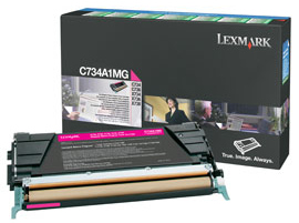 Lexmark originál toner C734A1MG, magenta, 6000str., return, Lexmark C734, C736, X734, X736, X738