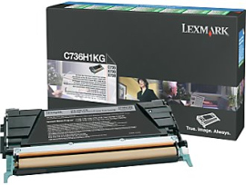 Lexmark originál toner C736H1KG, black, 12000str., return, high capacity, Lexmark C736, X736, X738
