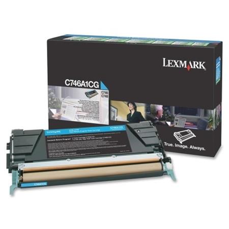 Lexmark originál toner C746A1CG, cyan, 7000str., return, Lexmark C746DN, C746DTN, C746N, C748DE, C7