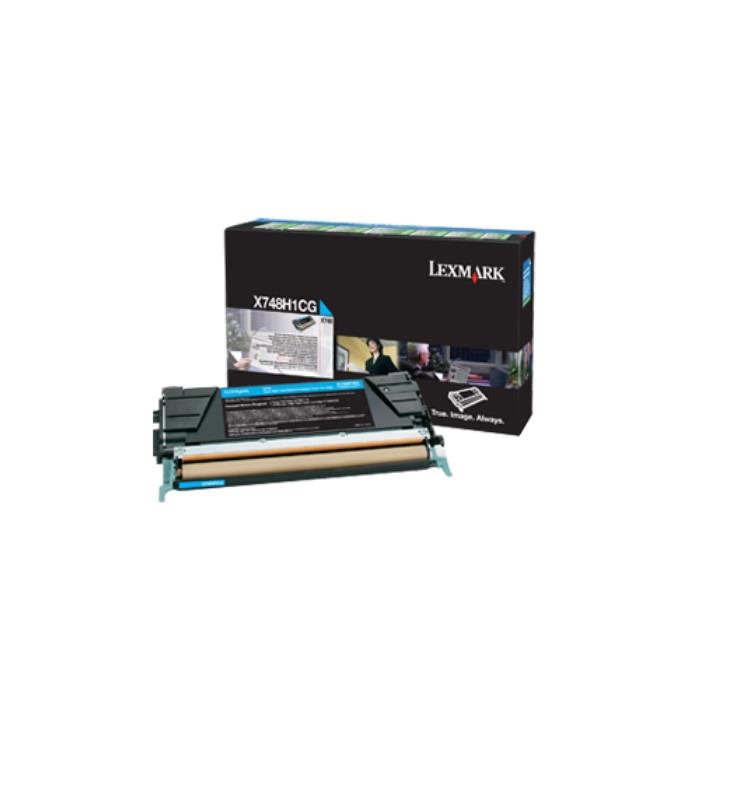 Lexmark originál toner X748H1CG, cyan, 10000str., return, high capacity, Lexmark X748DE, X748DTE