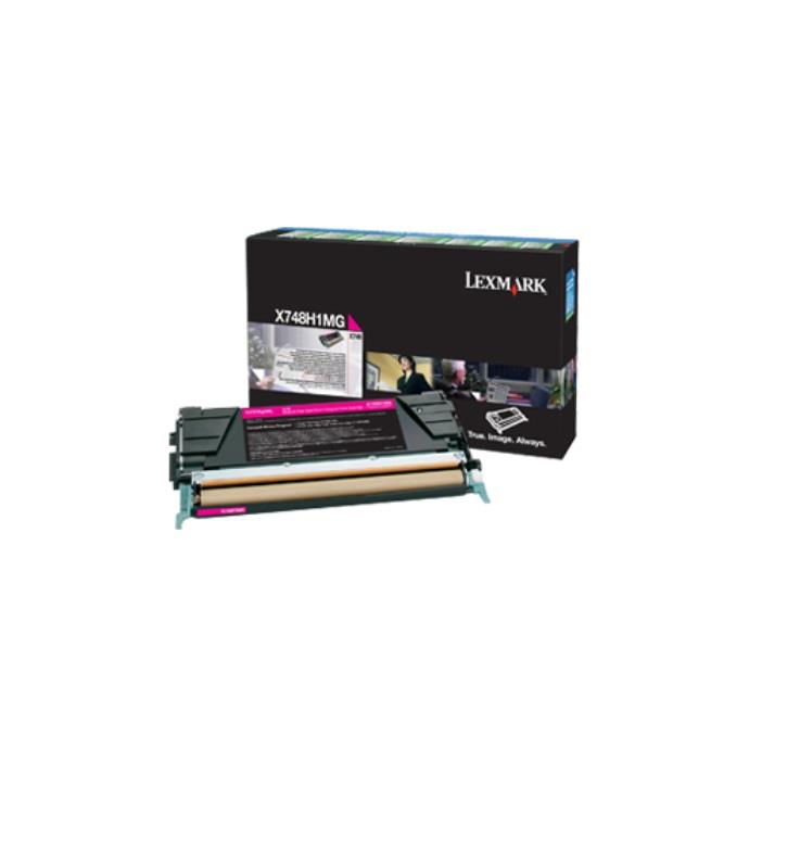 Lexmark originál toner X748H1MG, magenta, 10000str., return, high capacity, Lexmark X748DE, X748DTE