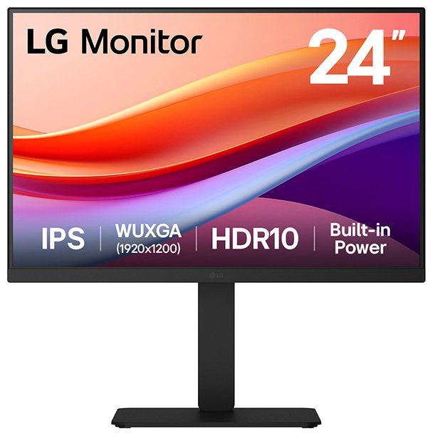 LG IPS monitor 24BA55W-B / 24" / 1920x1200 /5ms/ 16:10 / 350cd / 75Hz/HDMI / DP / USB/ repro/ výškově stav