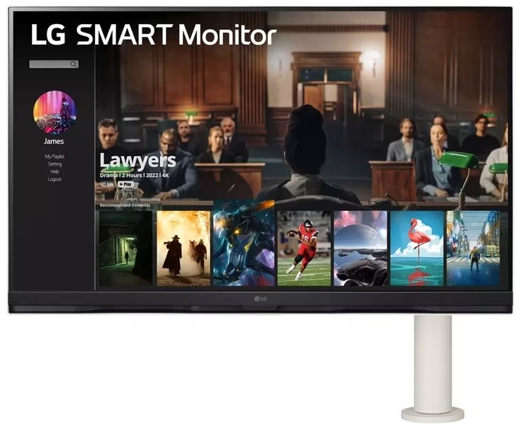 LG monitor 32SQ780S-W / VA / 31,5" / 4K 3840x2160 / 16:9 / 250cdm / 5ms / HDMI / USB-C//repro 5Wx2 /pivot 32SQ780S-W.AEU