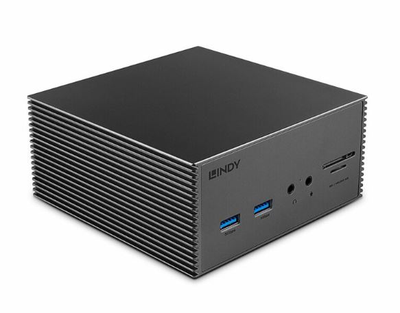 Lindy Dokovacia Stanica USB Typ C, 1x DP, 2xHDMI, 5xUSB, Gigabit LAN, (PD 3.0 100W), 0.9m, s adaptérom L43378