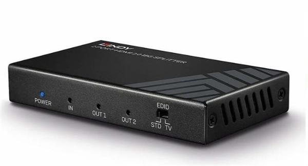 Lindy Video distribútor/splitter HDMI 1IN/2OUT UHD 4K (60Hz) 18G, čierny L38235
