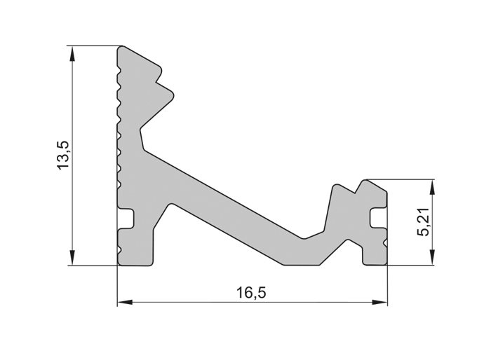 Lišta L XC15 45°/45° pre LED pásy,strieborná,1m LISTA L XC15 45/45