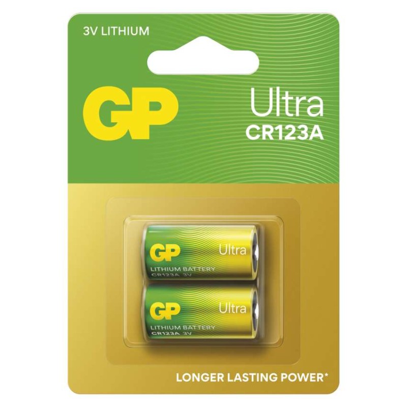 Lítiová batéria GP Ultra CR123A, 2 ks 4891199237447