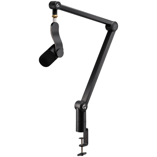 Logitech® G Yeticaster GX Dynamic RGB Gaming Mic with LIGHTSYNC and Premium Desktop Microphone Boom Arm-BLACK 988-000586