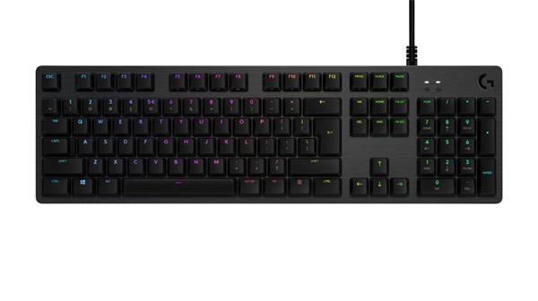 Logitech herní klávesnice G512 LIGHTSYNC RGB/ mechanická/ GX Red/ USB/ US layout/ Carbon 920-009370
