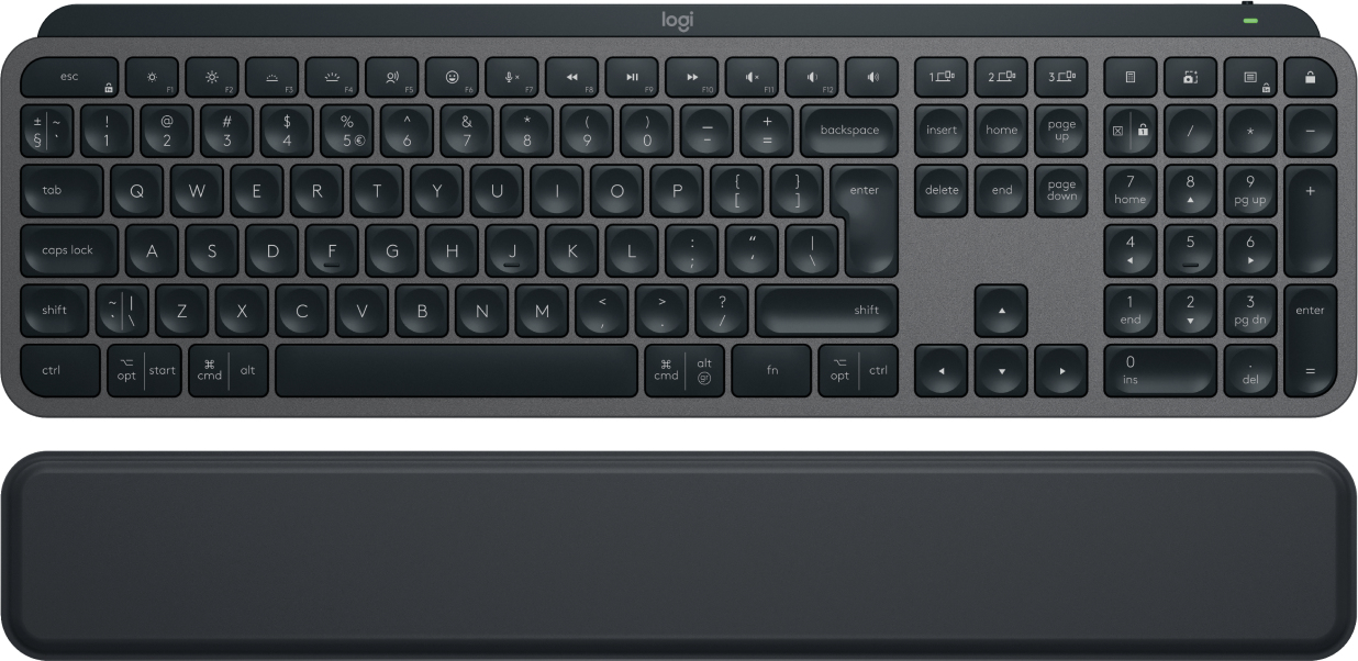 Logitech MX Keys S - bezdrôtová podsvietená klávesnica + opierka dlane - US - grafitová 920-011589