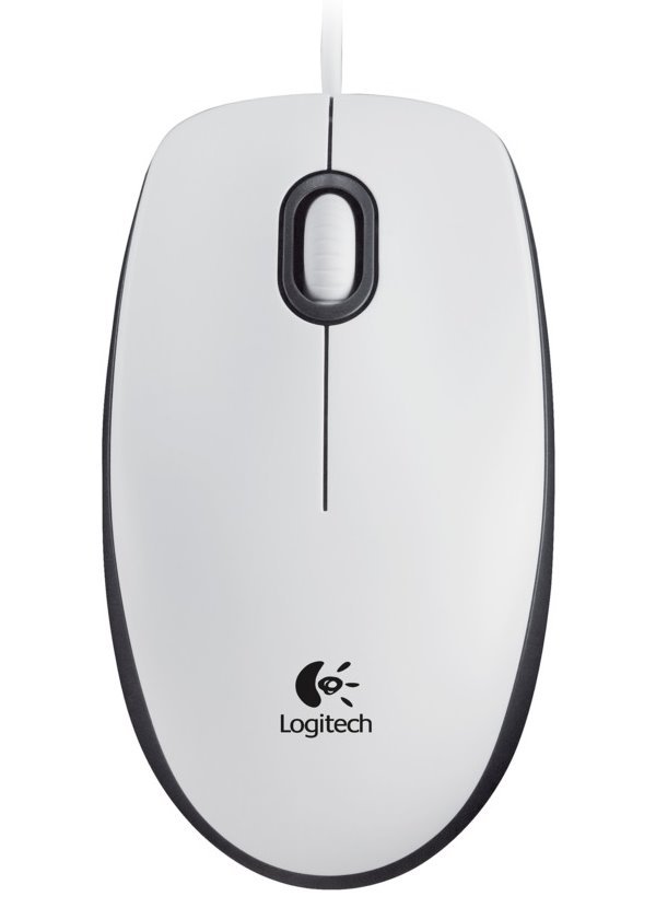 Logitech myš M100/ optická/ USB/ 2 tlačítka/ bílá/ 1000dpi 910-006764