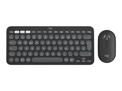 Logitech Pebble 2 Combo - Klávesnice a sada myši - bezdrátový - Bluetooth LE - QWERTZ - německá - t 920-012203
