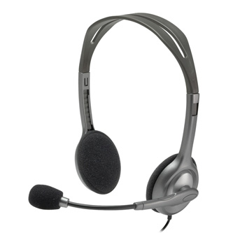 Logitech Stereo H110, slúchadlá s mikrofónom, šedá 981-000271