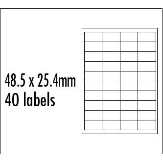 Logo etikety 48.5mm x 25.4mm, A4, matné, červené, 40 etikiet, balené po 10 ks, pre atramentové a la 32253