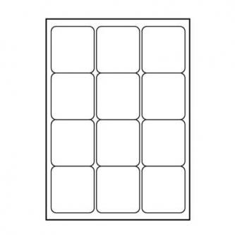Logo etikety 66mm x 70mm, A4, matné, biele, 12 etikiet, 140g/m2, balené po 10 ks, pre atramentové a 32215
