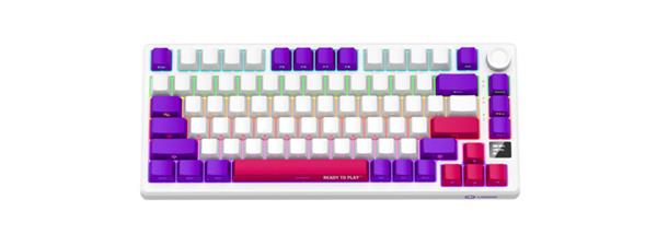 Lorgar KBP7075, Pro bezdrôtová mechanická herná klávesnica, Wireless 2.4 GHz/ BT 5.0, 75% veľk., Disp LRG-KBP7075W-WH-US