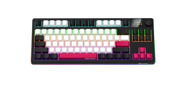 Lorgar KBP70TKLW, Pro bezdrôtová mechanická herná klávesnica, 2.4 GHz/ BT 5.0, Displej, multim. tlač LRG-KBP70TKLW-BK-US