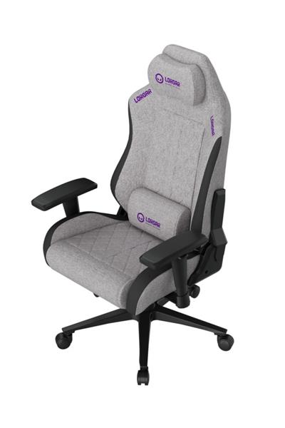 LORGAR PRO CHA41 herná stolička, látková, plne kovový rám, pamäťová pena, 3D opierky rúk, nosnosť 150 kg, s LRG-CHA41-GY
