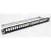 LYNX Patch panel 19", 24 portů, neosazený, stíněný, černý, Cat5e/6/6A/7, vyvazovák PP19-24NS-LYNX