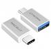 Macally USB-C to USB-A adaptér 2pack - Silver Aluminium UCUAF2
