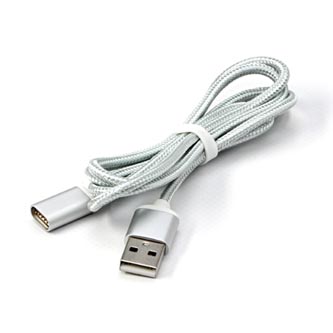 Magnetický kábel USB (2.0), USB A M- Magnetická koncovka, 1m, strieborný KUASSRP10S01