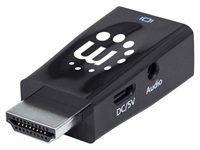 Manhattan adaptér HDMI na VGA, Micro Converter, HDMI Male na VGA Female, audio, černá 151542