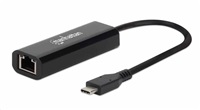Manhattan adaptér USB-C na 2.5GBASE-T Ethernet, USB 3.2 Gen 1; 10/100/1000 Mbps & 2.5 Gbps, černá 153300