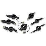 MANHATTAN Cestovní sada USB 2.0 kabelů 7-v-1 (navíjecí, různé koncovky) 391900