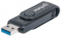 MANHATTAN Čtečka paměťových karet Mini, 24 v 1, USB 3.0, černá, externí 101981