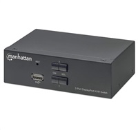 Manhattan DP přepínač, 2-Port DisplayPort KVM Switch, 4K@60Hz, černá 153546