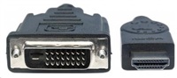 MANHATTAN HDMI Male to DVI-D 24+1 Male, Dual Link, Black, 5m 372527