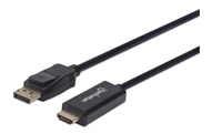 MANHATTAN Kabel DisplayPort na HDMI, 1.8m, černý 153201