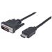 MANHATTAN kabel HDMI Male to DVI-D 24+1 Male, Dual Link, Black, 1,8m 372503