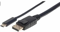 Manhattan Kábel k monitoru USB-C --> DisplayPort DP 4K M/M čierny 1m 152471