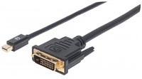 MANHATTAN kabel Mini DisplayPort 1.2a Male to DVI-D 24+1 Male, 1.8 m, černý 152150