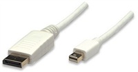 Manhattan kábel, Mini DisplayPort na DisplayPort kábel, dĺžka 2m, biely, plast 324748