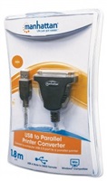MANHATTAN Kabel / převodník USB - paralelní port 1,8m (USB AM / DB25F, IEEE1284) 336581