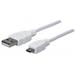 MANHATTAN Kabel propojovací USB 2.0 A Male / Micro-B Male, 1.8 m, bílý