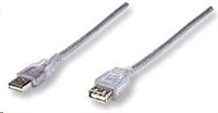 MANHATTAN Kabel USB 2.0 A-A prodlužovací 1,8m (stříbrný)