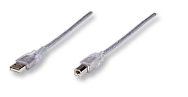 Manhattan kábel USB 2.0 typ A-B 2m strieborný. Vhodný pre HP LJ