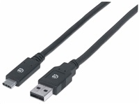 Manhattan Kábel USB-C 3.1 Gen1, USB C/USB A M/M 2m čierny 354974