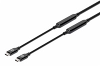 MANHATTAN Kabel USB-C Male to Male, USB 3.2 Gen 2 Type-C Active Device Cable, 3m, pozlacené koncovky, černá 355964