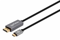 Manhattan kabel USB-C na DisplayPort 1.4, USB-C Male na DisplayPort Male, 2m, černá 354844