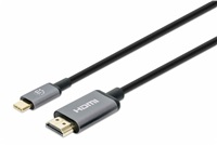Manhattan kabel USB-C na HDMI, USB-C Male na HDMI Male, 2m, černá 153607
