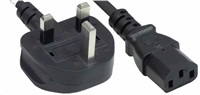 Manhattan nabíjecí kabel, Power Cord UK 3-pin, C13 to BS 1363 (UK plug), 1.8m, černá 382786
