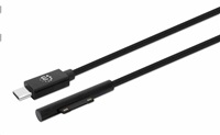 Manhattan nabíjecí kabel, Surface Connect to USB-C Charging Cable (M/M), 15 V / 3 A, 1.8m, černá 353632