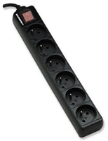 Manhattan prepäťová ochrana SurgeStrip, 6 zásuviek, 125joules, Retail box, Čierna, 3m kábel 160957