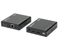 Manhattan prodlužovací sada, 1080p HDMI KVM over IP Extender Kit, černá 207683