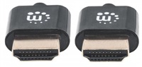 MANHATTAN Ultra-thin High Speed HDMI Cable with Ethernet, HEC, ARC, 3D, 4K, HDMI Male to Male, Shielded, Black, 0 394406
